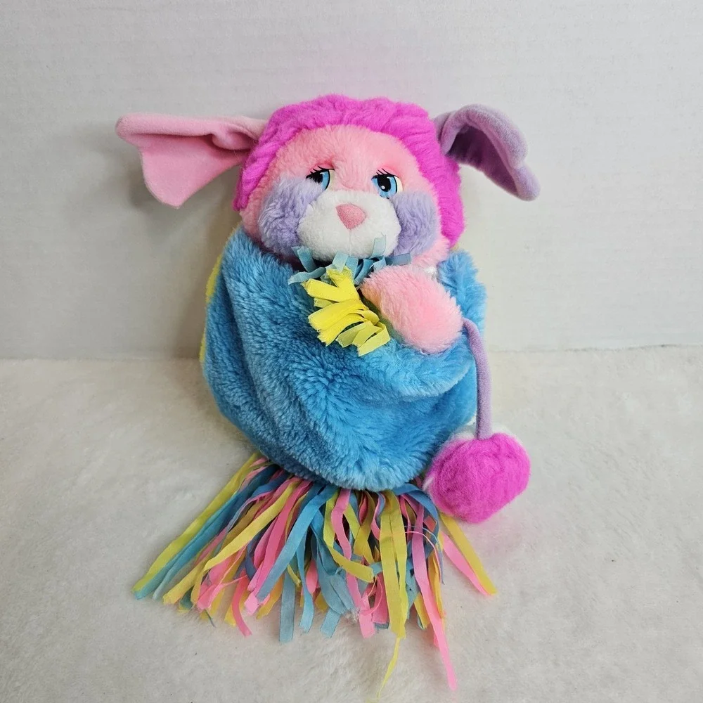 Vintage Popples Cheerleader Pom Pom Pompoms Party 1980s Plush Pink Rare